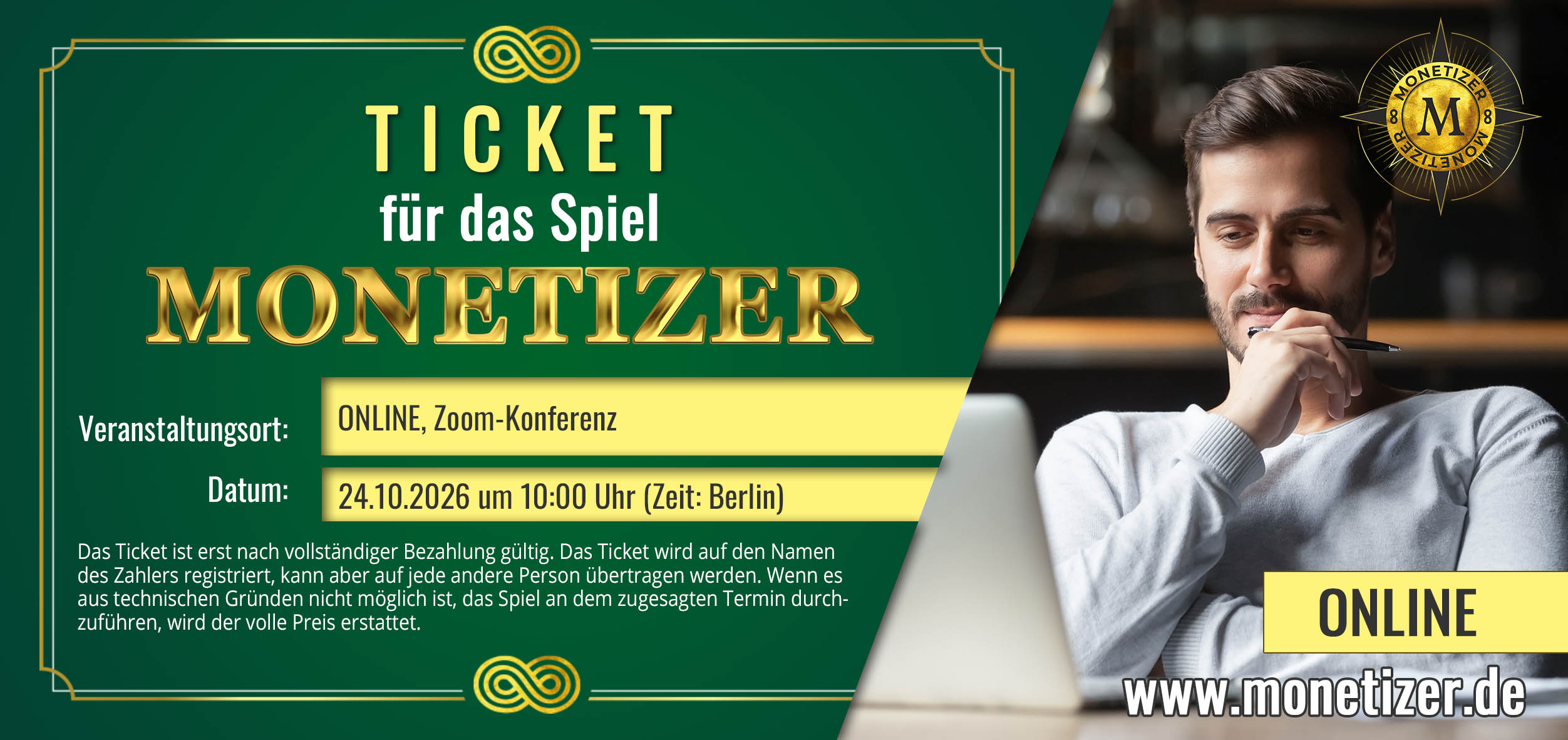 Business-Spiel "Monetizer" findet online am 24.10.26 statt